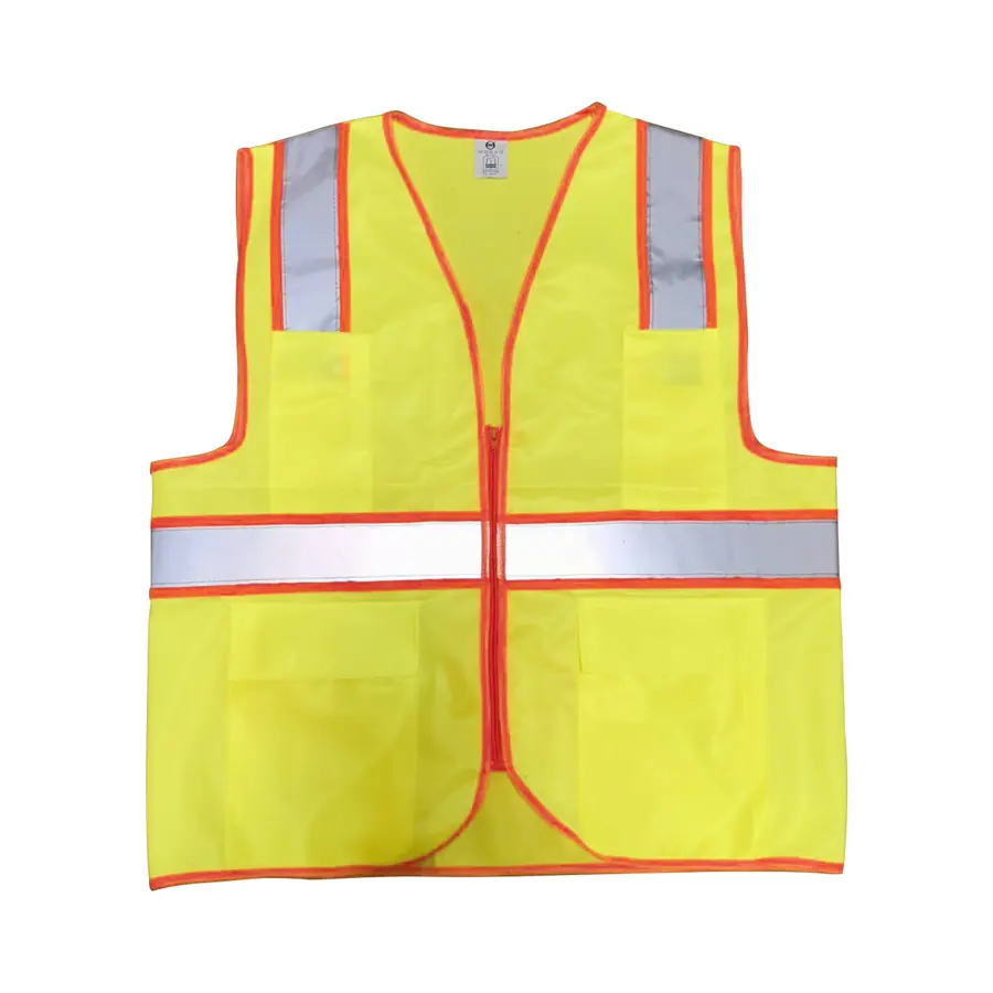 Wholesale High Quality Hi-Visible Reflect Industrial Mesh Vest with Pockets Customizable Logo Support Cooling Working Tools Safety Vest Product, Factory