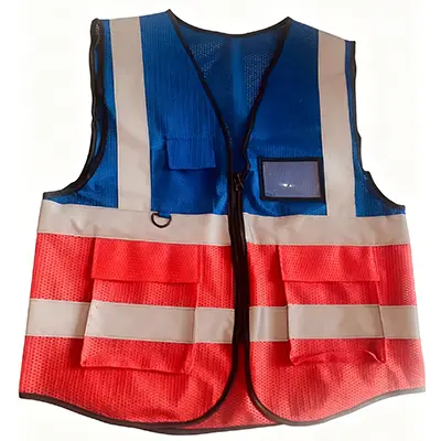 China Two Tone Zipper Workwear High Visibility Mesh Reflective Vest Suppliers, Factories
