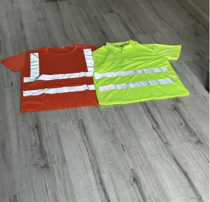 Wholesale New style work shirt with collar, short sleeve, construction road sanitation and safety clothing, reflective, available in stock for all seasons. Supplier, Factories