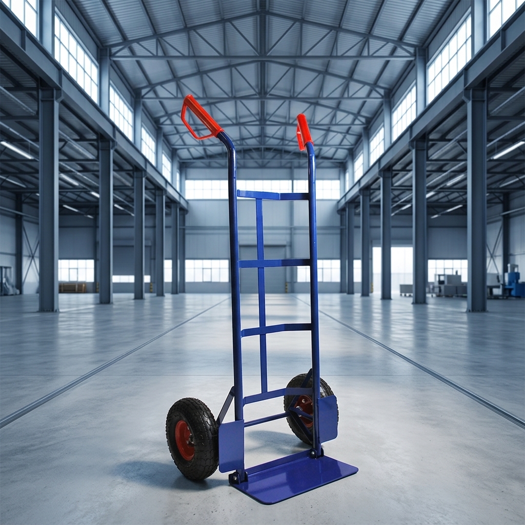 High Quality OEM Warehouse Small Storage Trolley TC1830 Metal Blue Cargo Truck Platform Structure Movable 2 Wheels