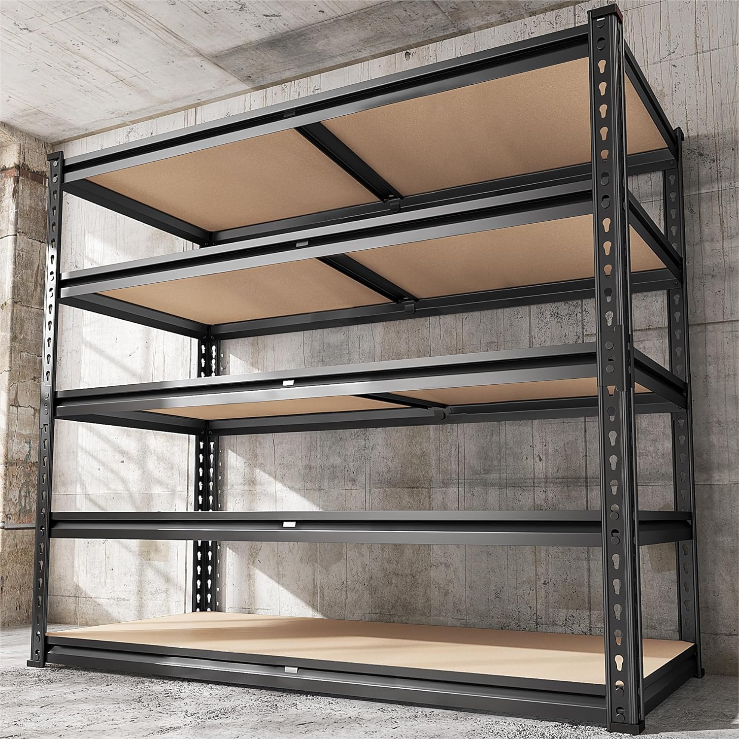 Heavy-Duty 5-Tier Garage Shelving 72''H Adjustable Storage Shelves Steel Metal Closet Pantry Shelf for Storage