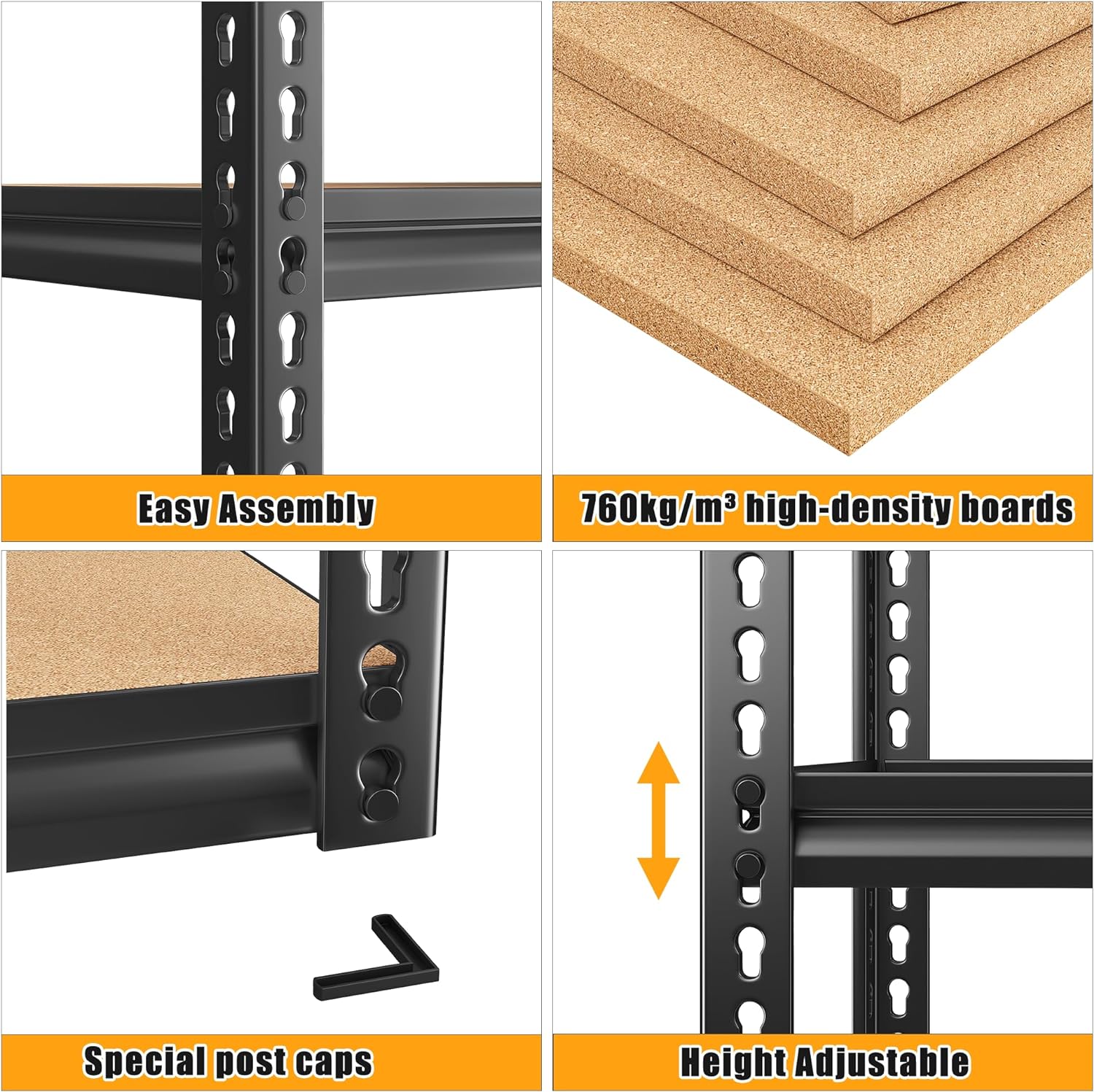 Heavy-Duty 5-Tier Garage Storage Shelves Adjustable Steel Metal Units for Pantry Storage