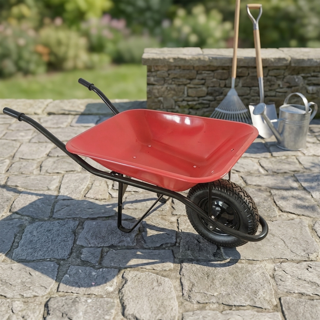 Professional Manufacturer Heavy-Duty Rust-Resistant Durable Manual 1-Wheel Adjustable Wheelbarrow WB6414 Galvanized Iron Trolley