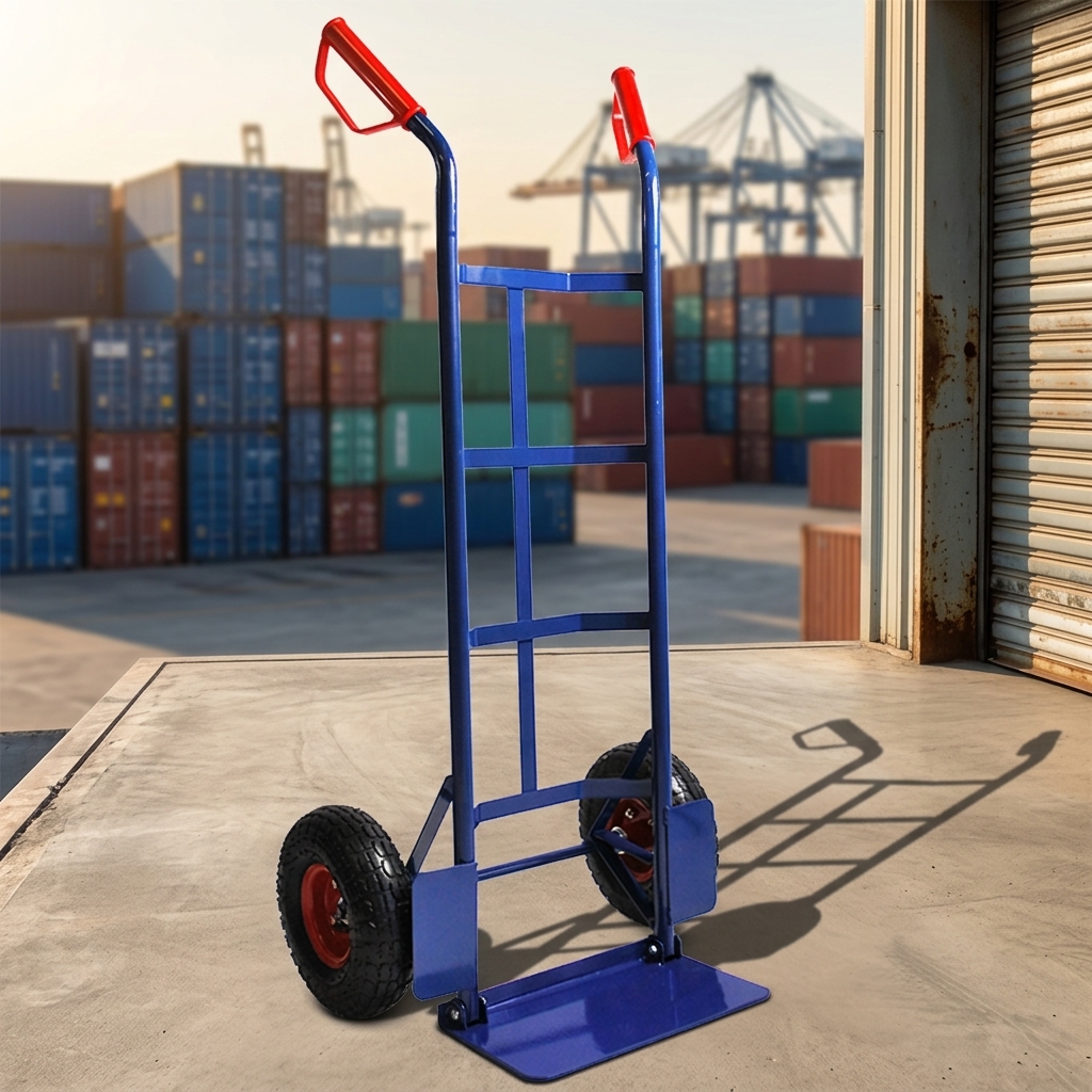 High Quality OEM Warehouse Small Storage Trolley TC1830 Metal Blue Cargo Truck Platform Structure 2 Wheels Movable