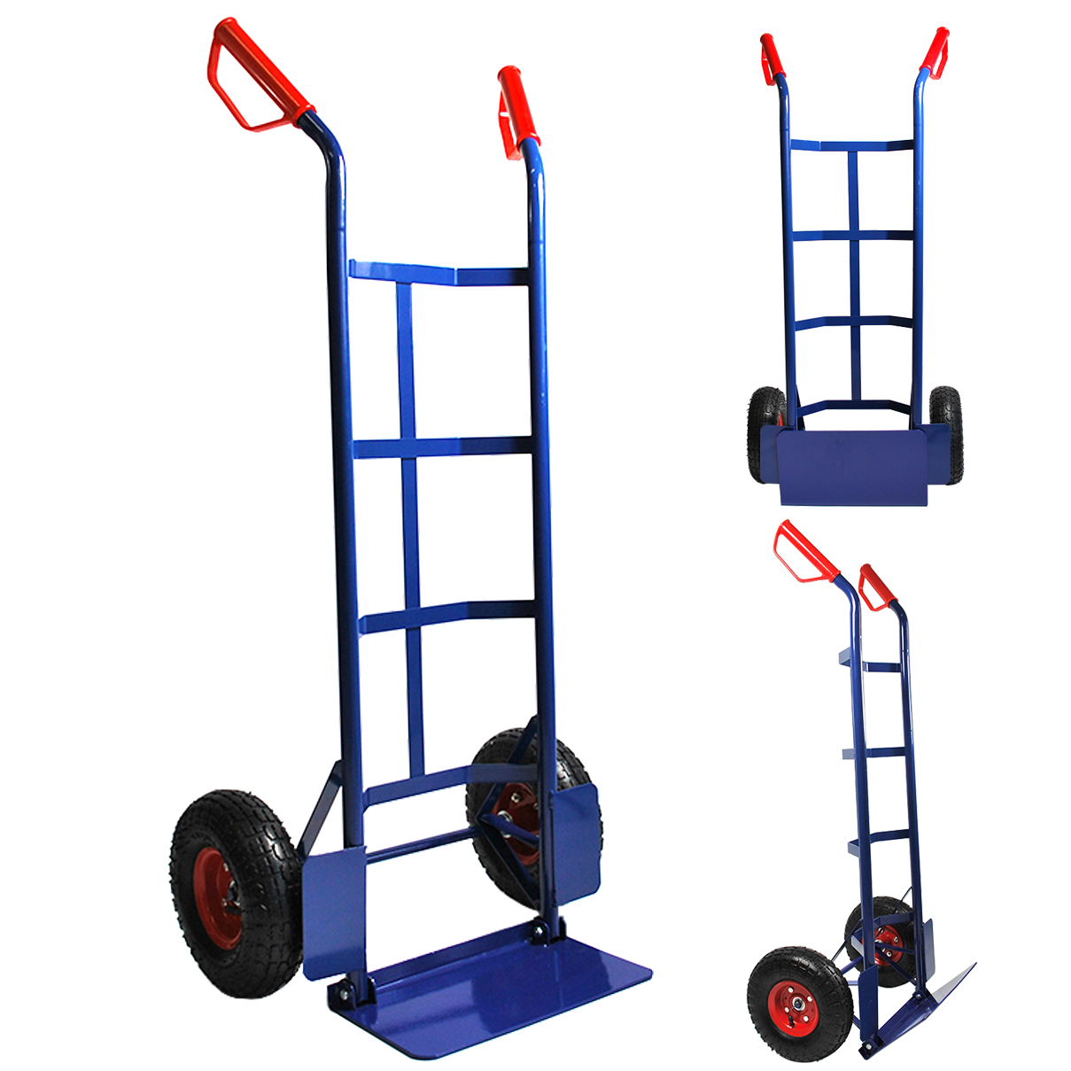 High Quality OEM Warehouse Small Storage Trolley TC1830 Metal Blue Cargo Truck Platform Structure 2 Wheels Movable