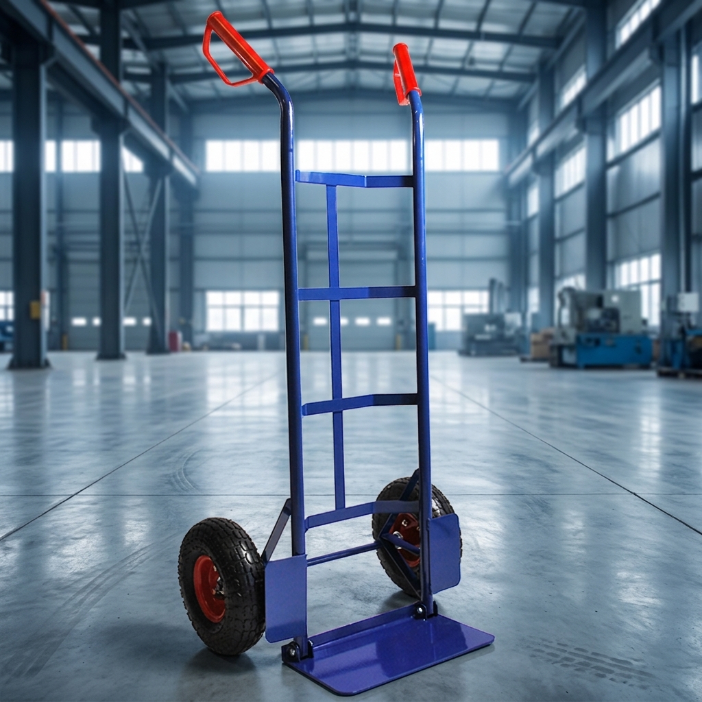 High Quality OEM TC1830 Industrial Metal Platform Small Trolley 2 Wheels 200kg Blue Cargo Truck 1000x350mm Movable for Warehouse