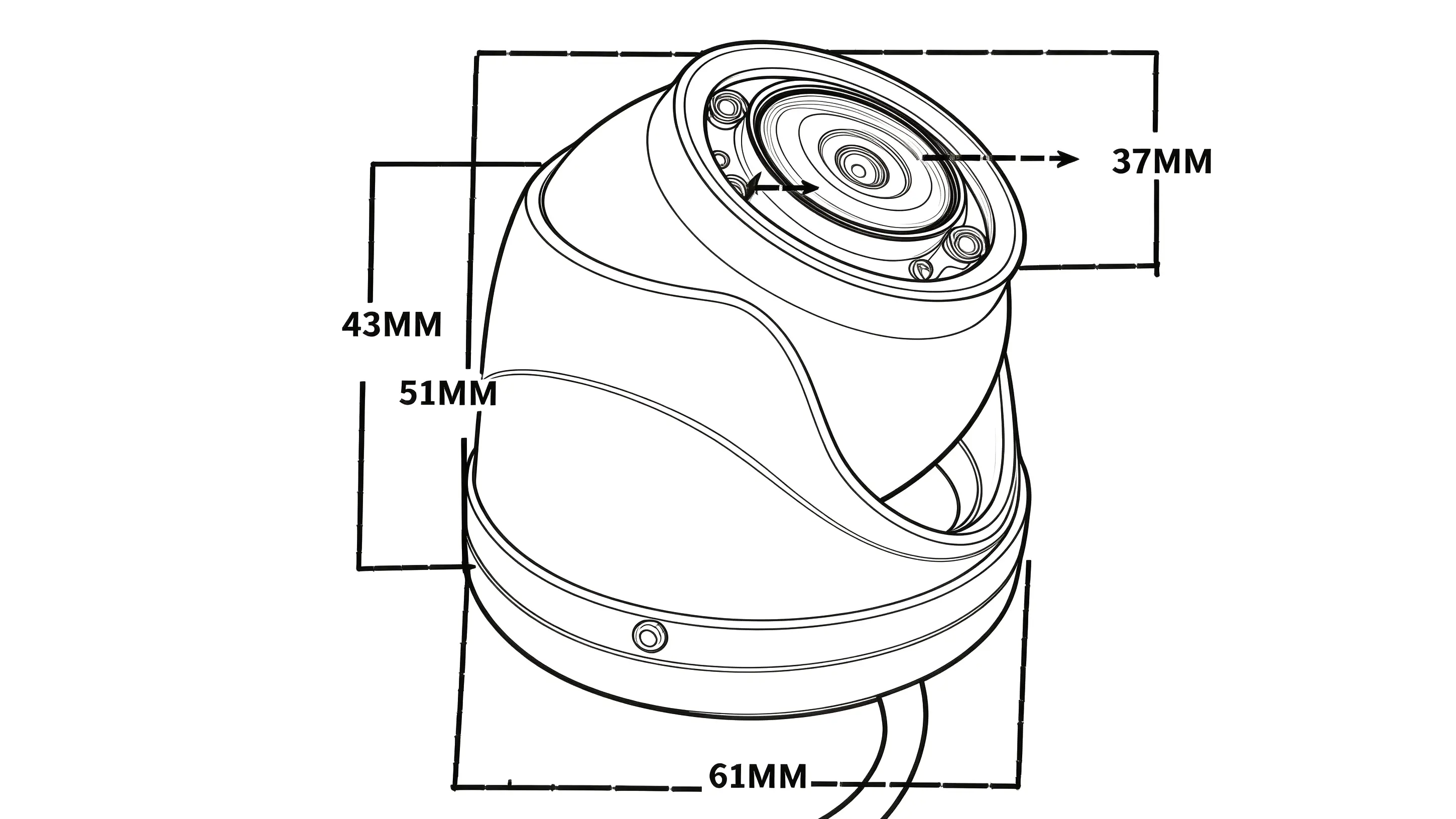 XY-N8812USB Vehicle-Mounted USB Camera Size