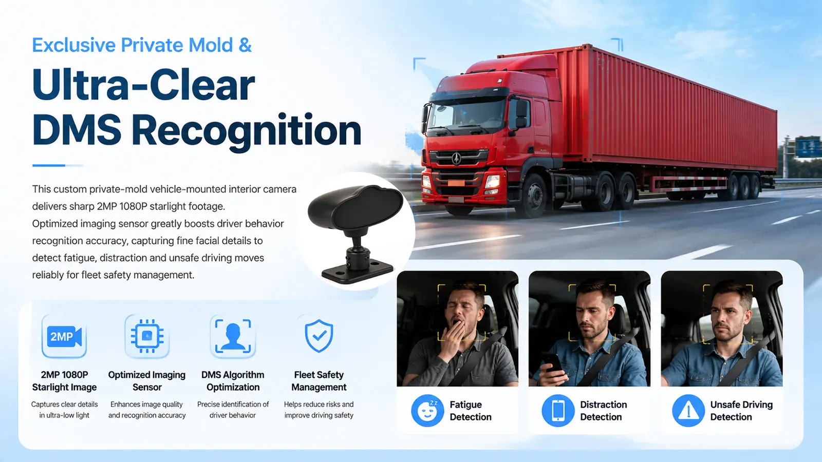 XY-DMS372 Private Mold In-Vehicle DMS Interior Camera Bracket Details