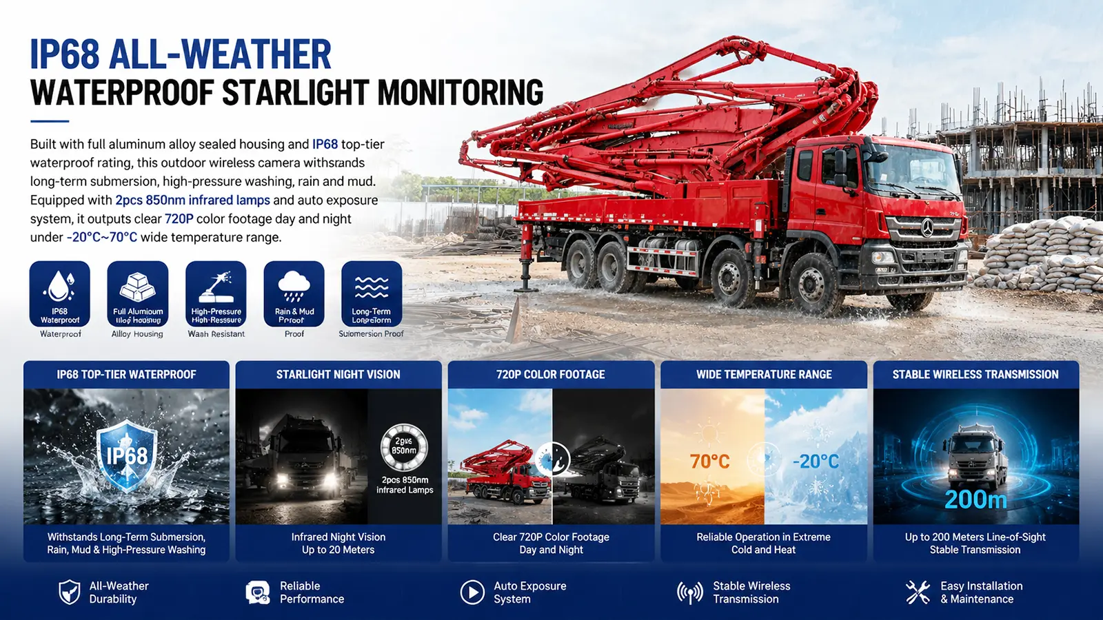 XY-FS760WX Outdoor Waterproof Wireless Vehicle Camera (8)