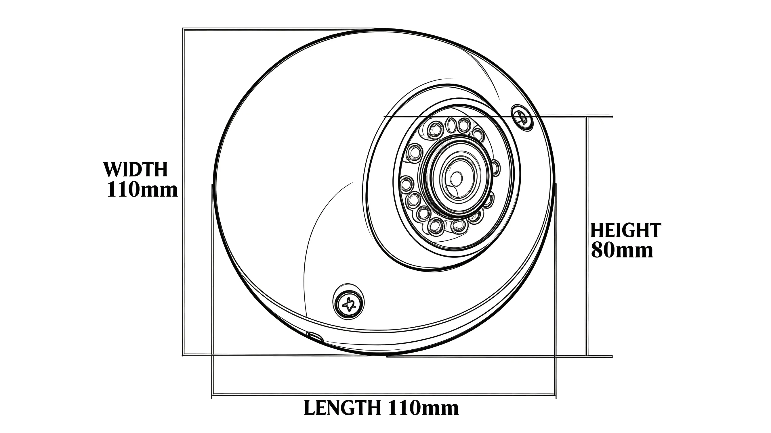 XY-N8813 1080P Starlight AHD Vehicle-Mounted Camera Size