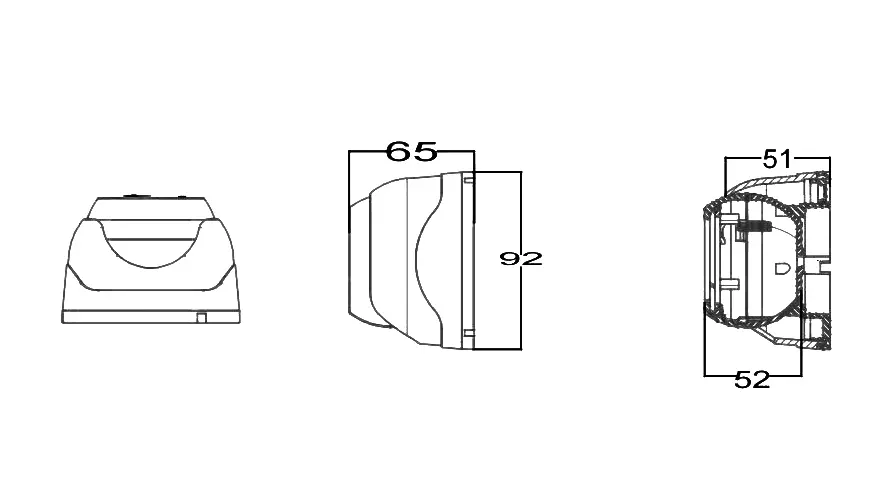 XY-N8824 In-Vehicle Dome Interior AHD Camera Dimensions