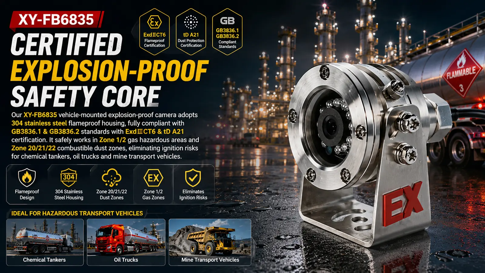 XY-FB6835 Vehicle-Mounted Explosion-Proof AHD Camera (8)