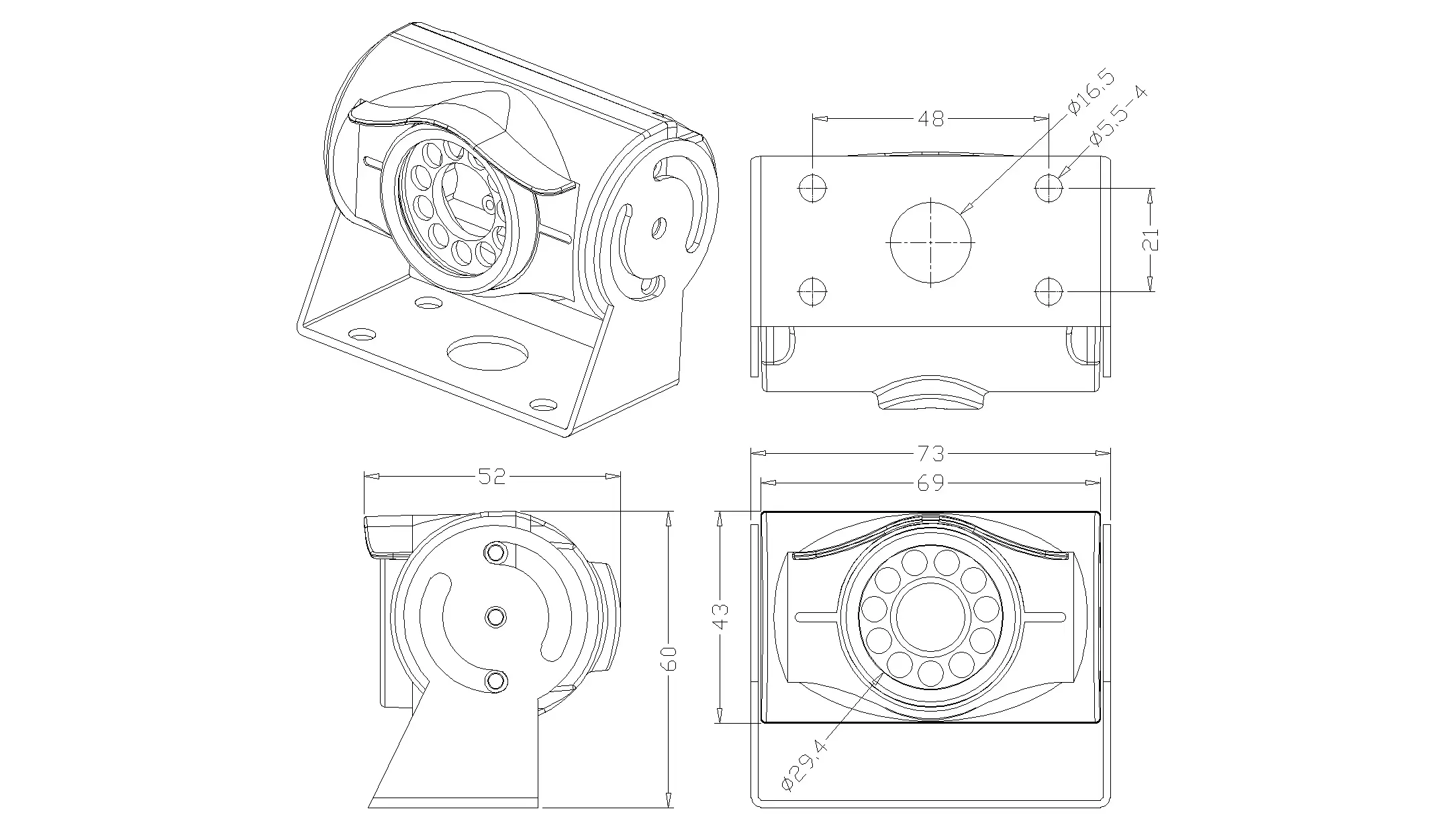 XY-FS780 Outdoor Waterproof Vehicle Camera