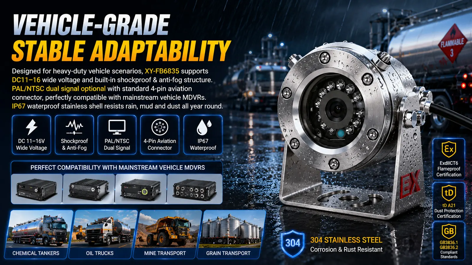 XY-FB6835 Vehicle-Mounted Explosion-Proof AHD Camera (10)