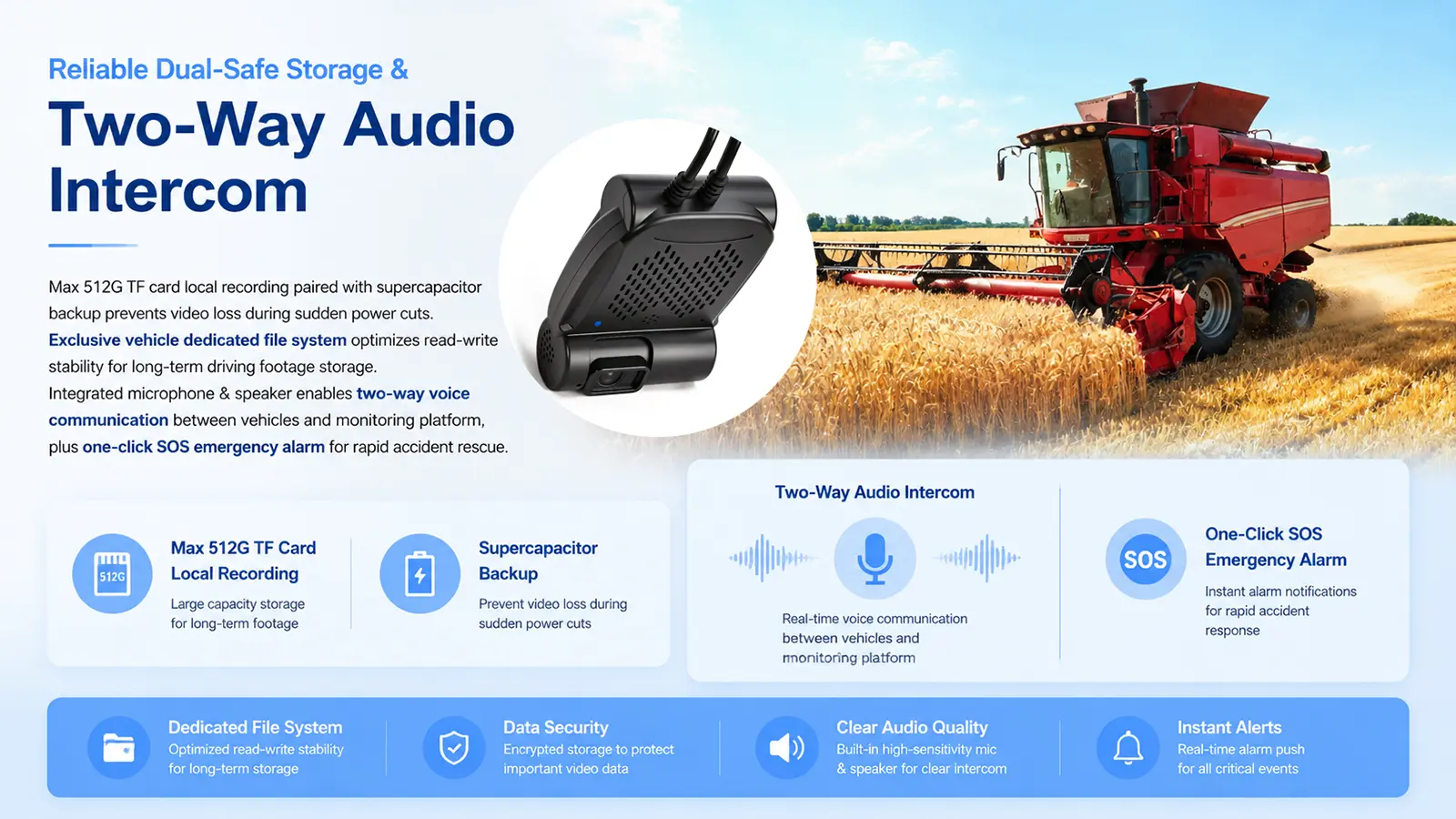 XY-N8901-2 Integrated Vehicle AI Monitoring Terminal Side View
