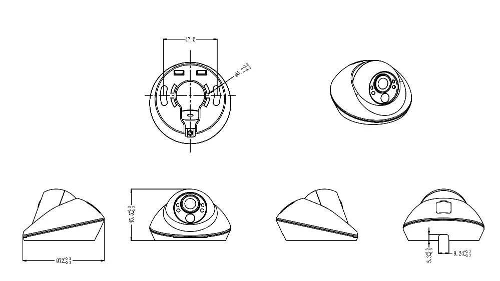 XY-N8823 1080P Starlight AHD Vehicle-Mounted Camera size