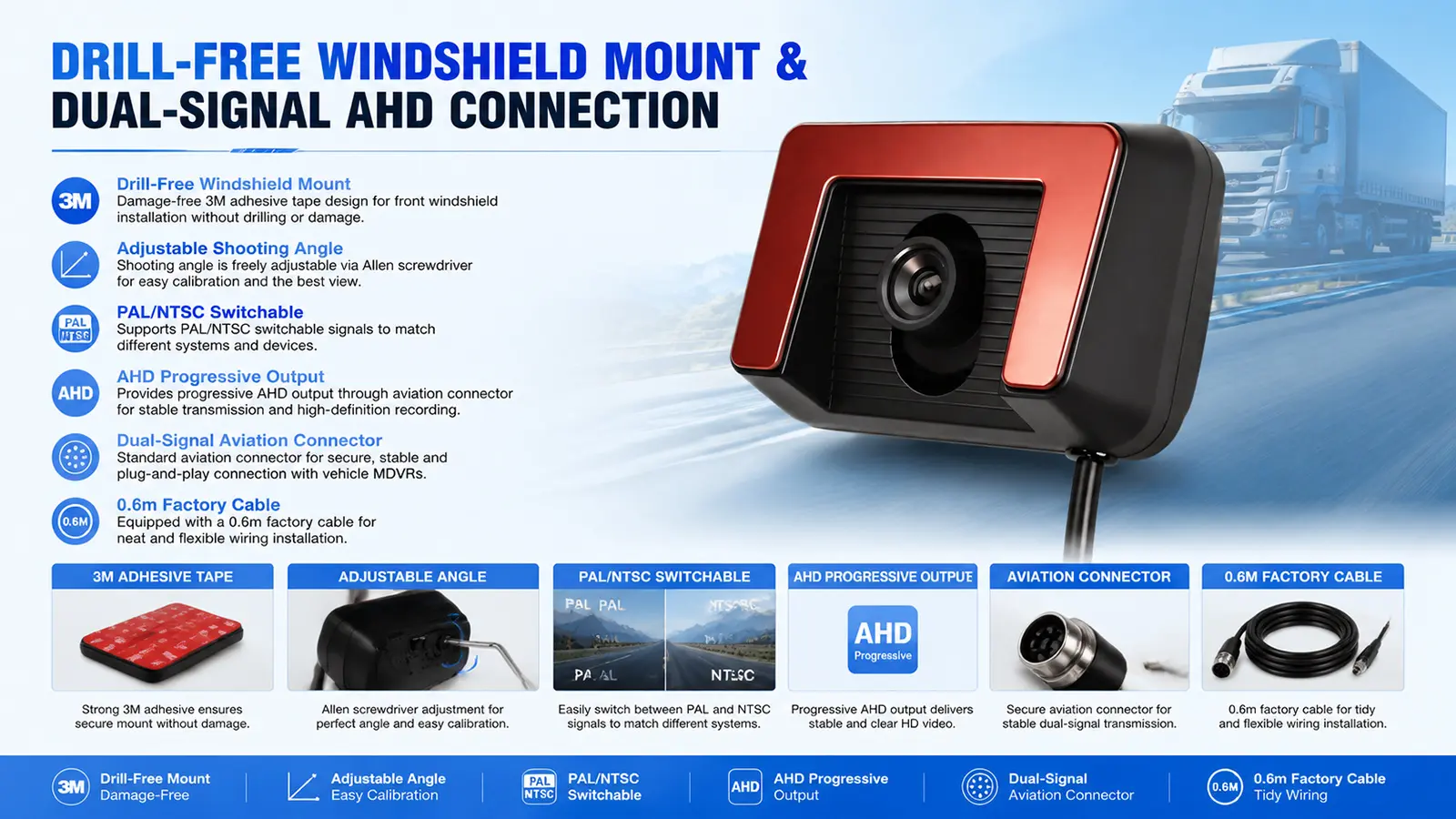 XY-ADASV53 Vehicle-Mounted ADAS Front Windshield Camera (6)