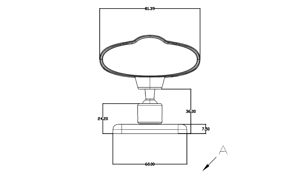 XY-DMS372 Private Mold In-Vehicle DMS Interior Camera Dimension Drawing