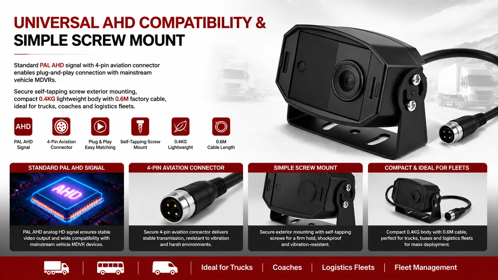 XY-FS7510 1080P Starlight IP67 Waterproof Exterior Dot-matrix IR Vehicle Camera (8)