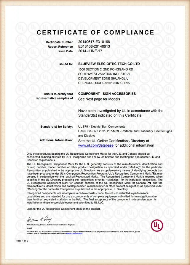 RCM certification — XLD Display LED signs certified for Australian and New Zealand regulatory compliance
