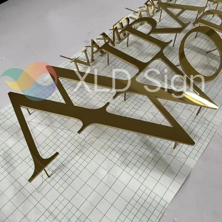 Custom Gold Solid Steel Letters Signs Manufacturers, Service