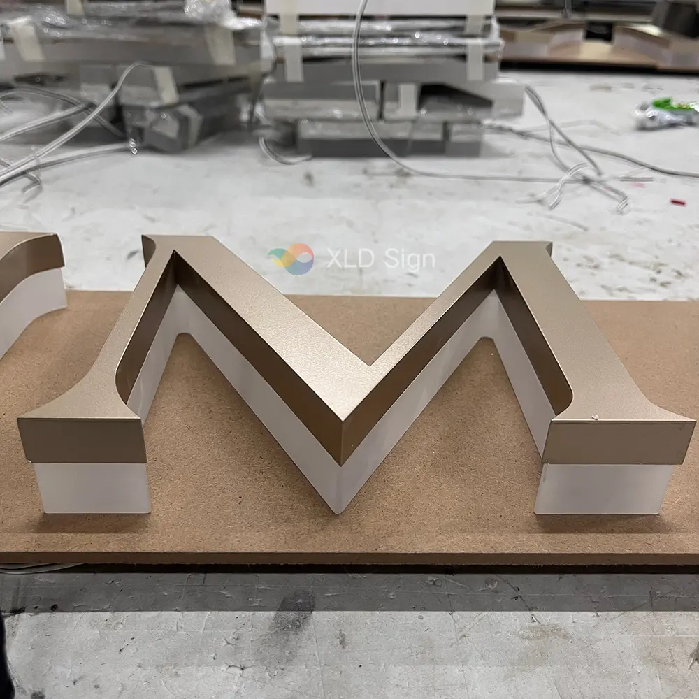 Custom Gold Frosted Acrylic Shop Sign Manufacturers, Service