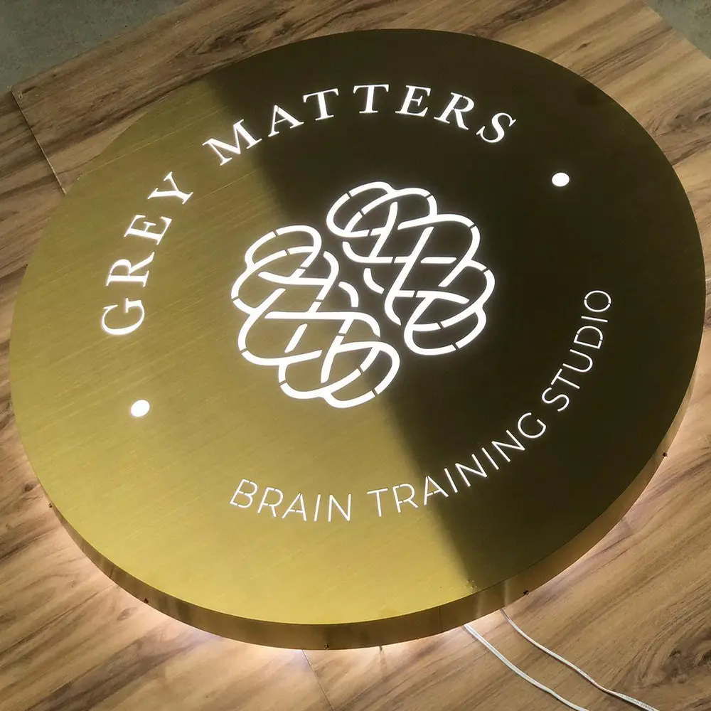 Custom Golden Stainless Steel Round Light Box Suppliers, Supplier