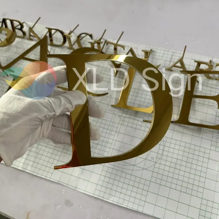 Custom Gold Solid Steel Letters Signs Manufacturers, Service