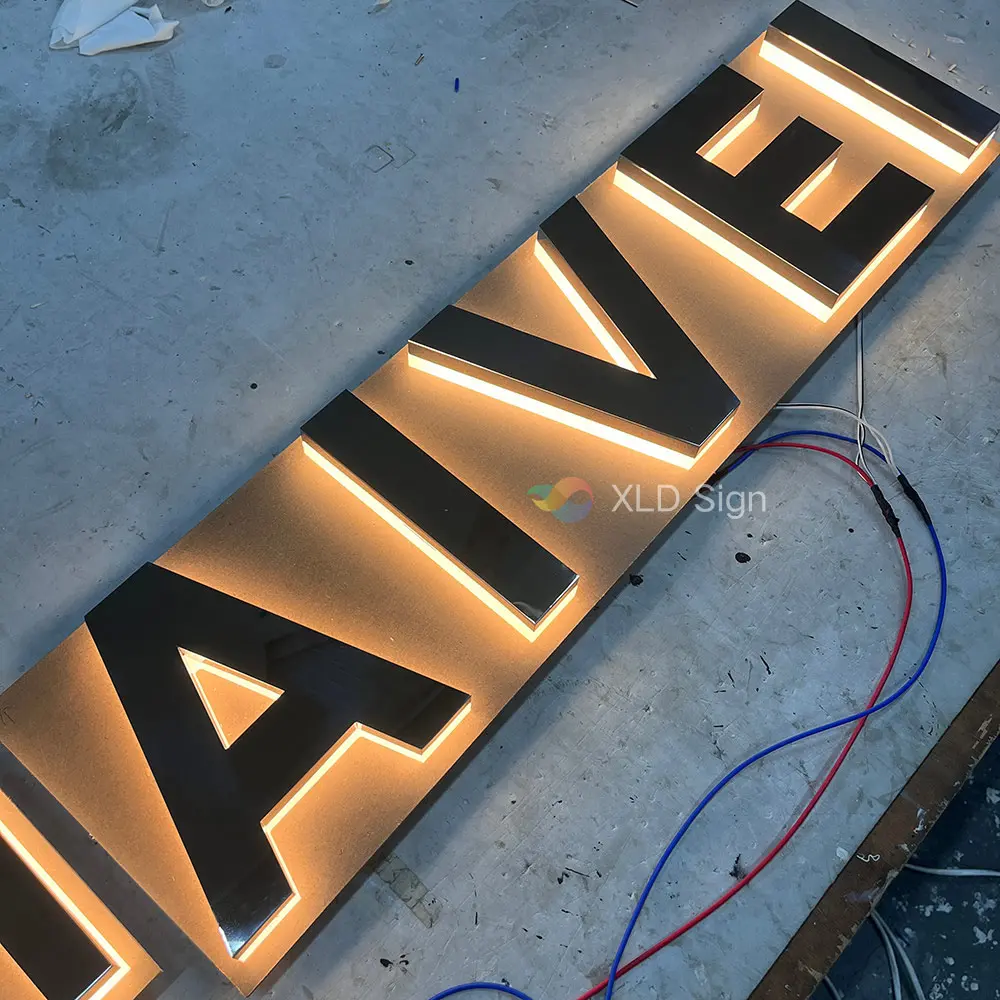 Custom Metal Mirror Letters Backlit Signboard Suppliers, Manufacturer