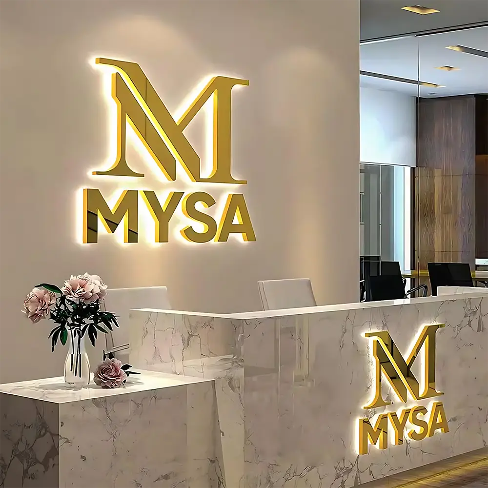 backlit metal letters