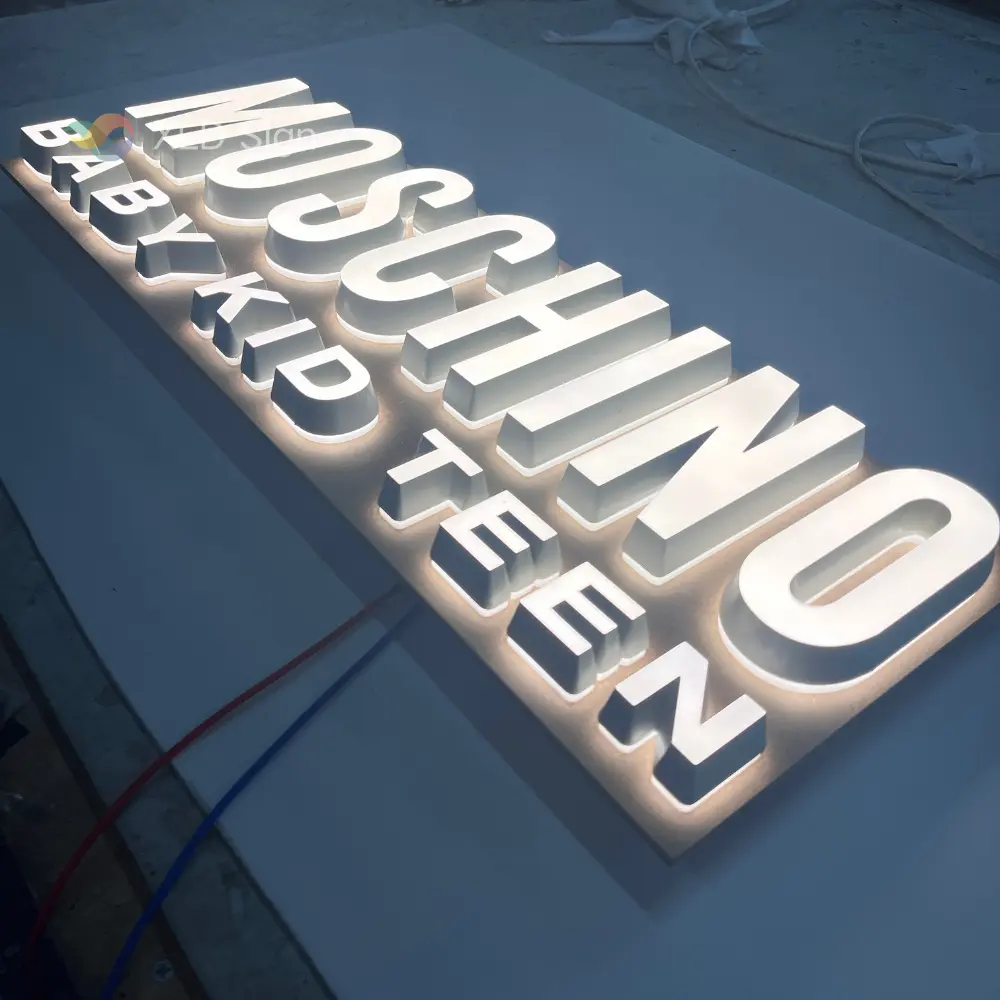 Custom Front & Back Illuminated Letters Logo Signboard Supplier, Service