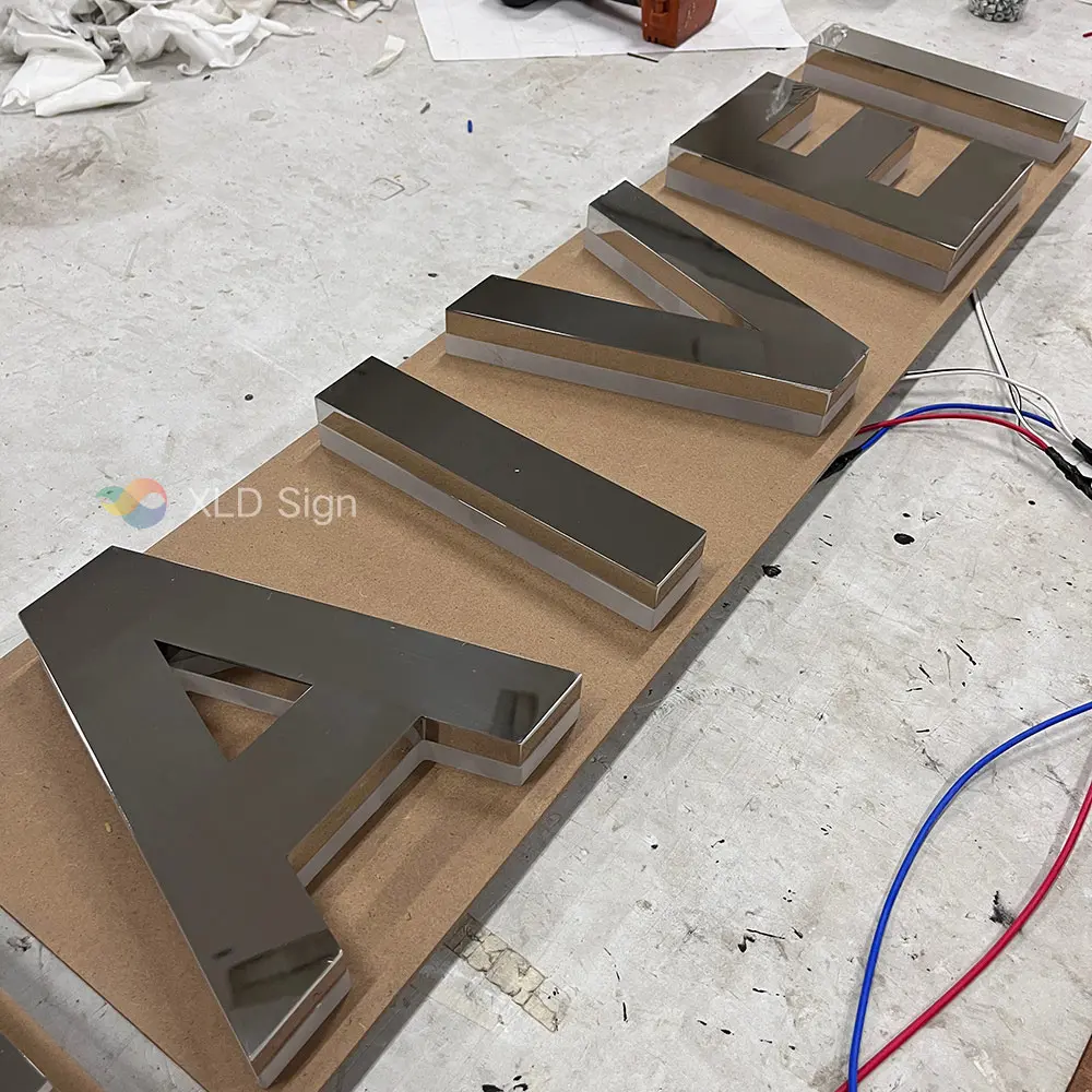 Custom Metal Mirror Letters Backlit Signboard Suppliers, Manufacturer