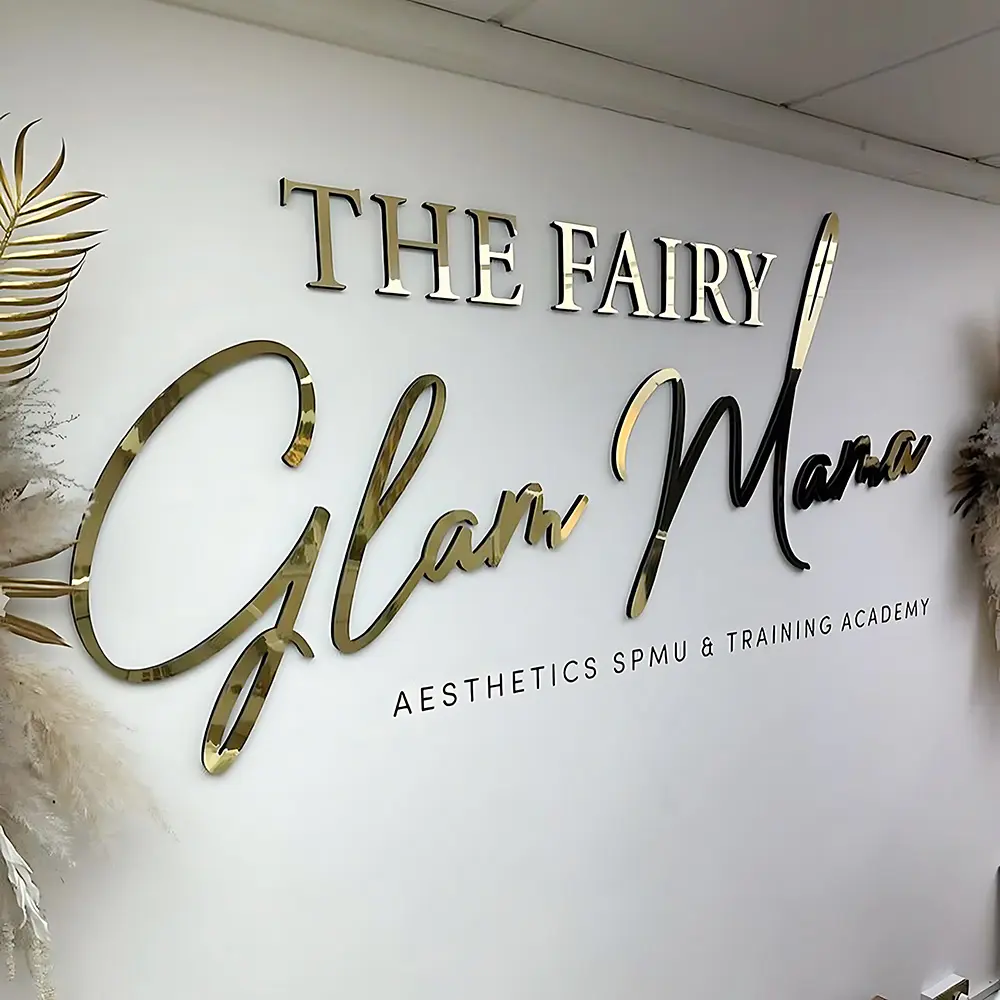 Indoor metal logo signs stylish design