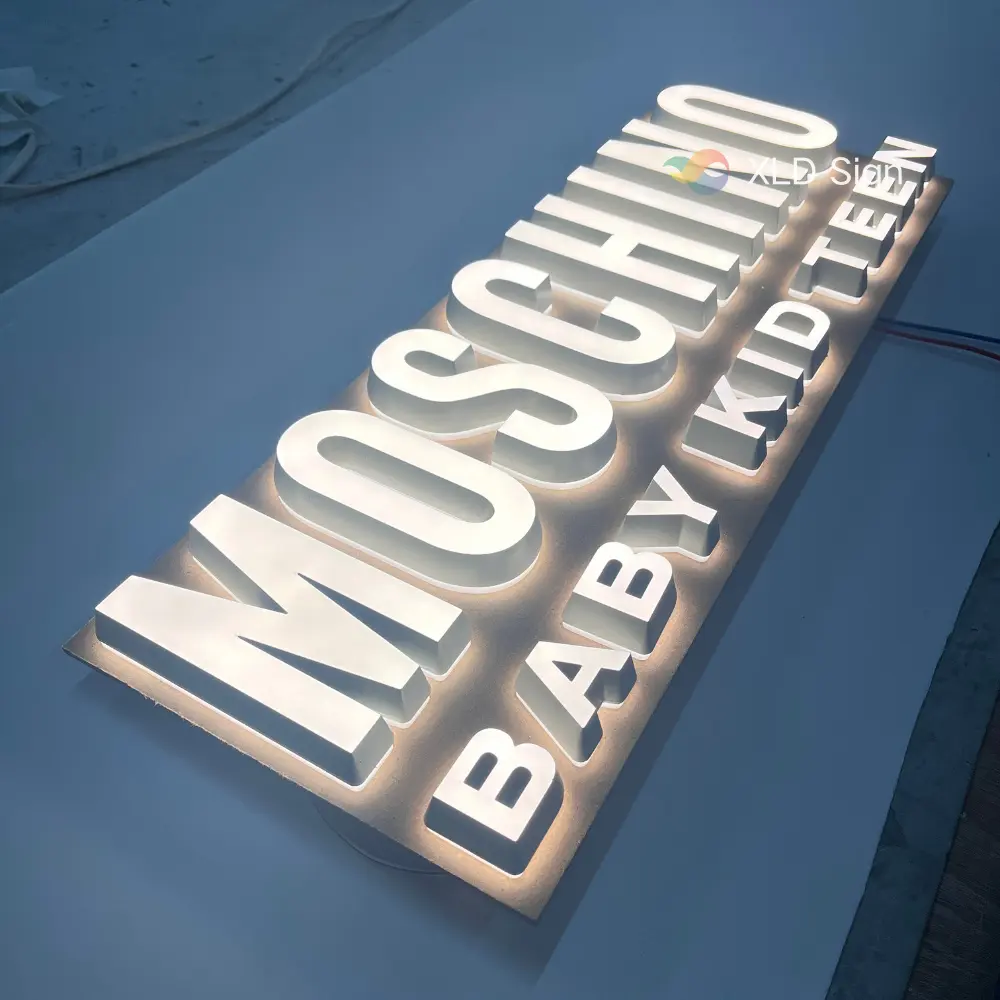 Custom Front & Back Illuminated Letters Logo Signboard Supplier, Service