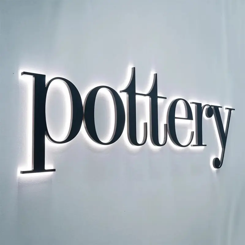 Backlit letter logo