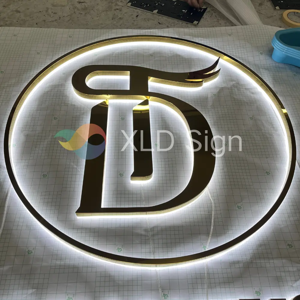 High-Quality Gold Metal Logo Sign for SPA Salon Manufacturer, Service