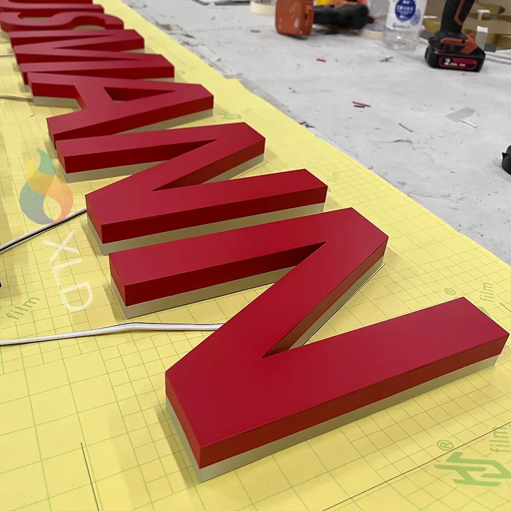 Custom Red Acrylic Letter Backlit Logo Sign Supplier, Service