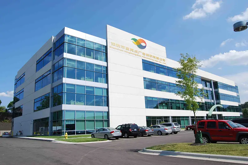 XLD Display factory overview — 3,000 sqm professional LED sign manufacturing facility with 25 years experience