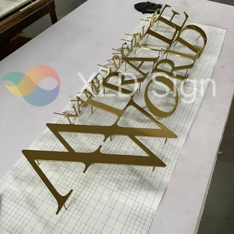 Custom Gold Solid Steel Letters Signs Manufacturers, Service