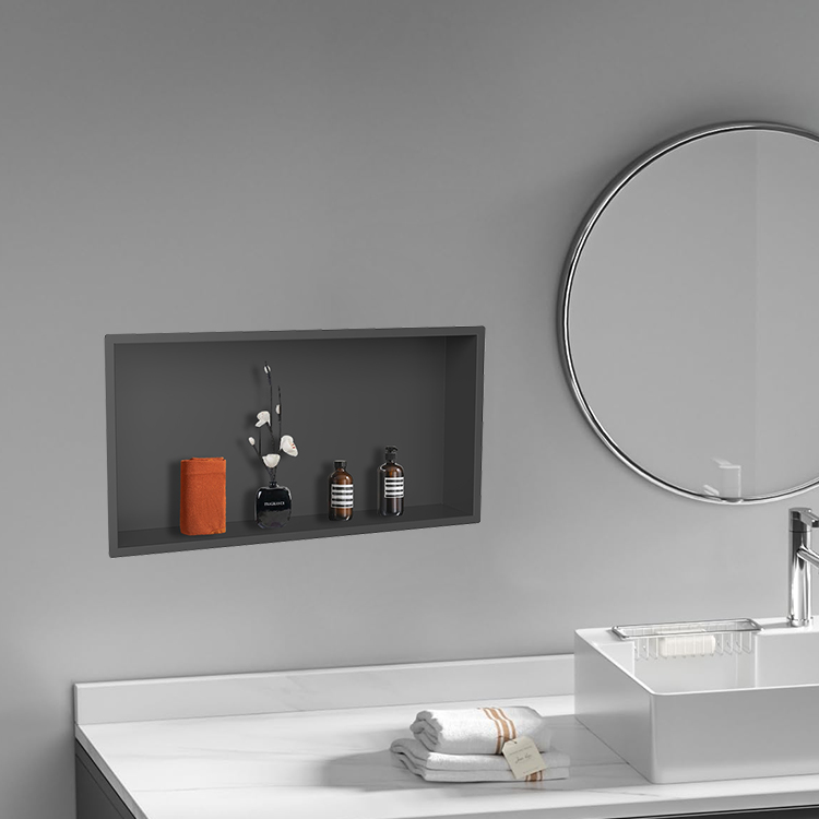 High-Quality Niches Bathroom 304 Stainless Steel Black Single Recessed Shower Niche Shower Shelf Organizer Storagee for Shampoo Manufacturer, Supplier