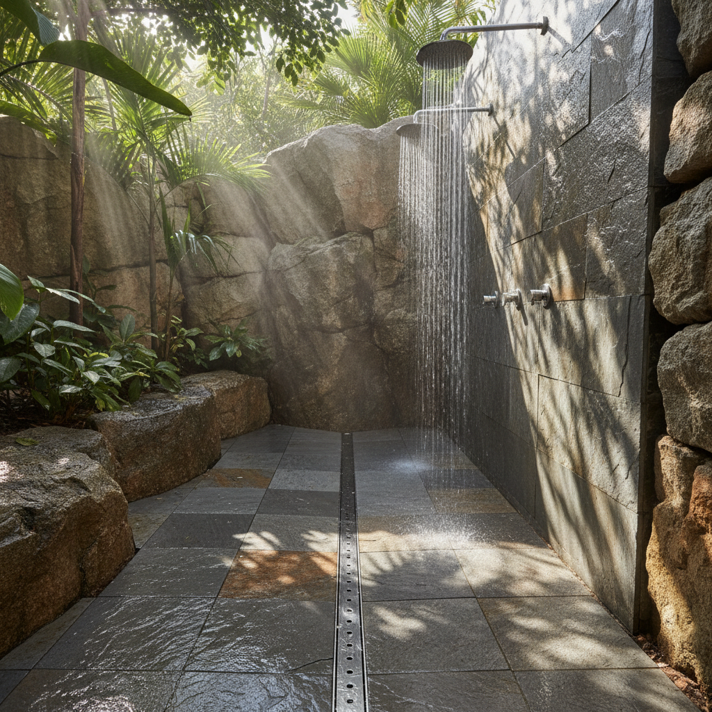 Vertical Shower Drains For Outdoor Wetrooms