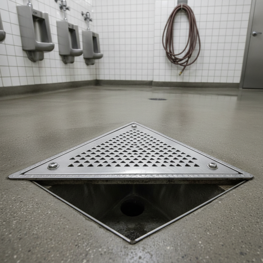 Triangle Floor Drain For Industrial Washrooms