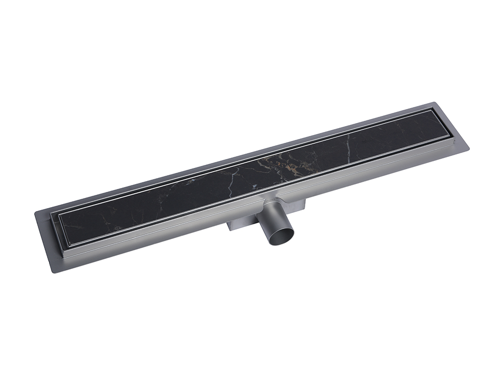 China Ceramic Tile Cover Plate Hotel Shower Room Bathroom Invisible Rectangular Linear Drainage Stainless Steel Floor Drain Supplier, Factory