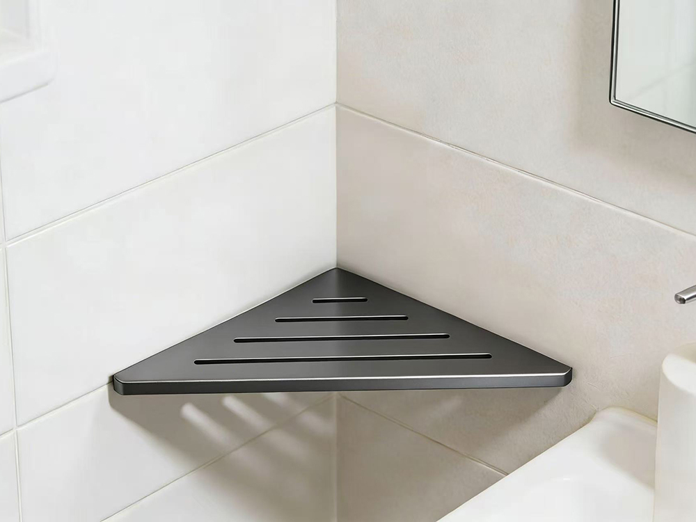 Gunmetal Gray Stainless Steel Bathroom Shower Corner Rack