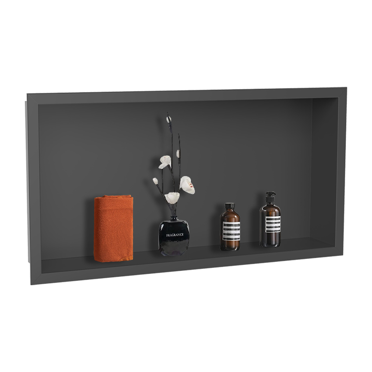 High-Quality Niches Bathroom 304 Stainless Steel Black Single Recessed Shower Niche Shower Shelf Organizer Storagee for Shampoo Manufacturer, Supplier