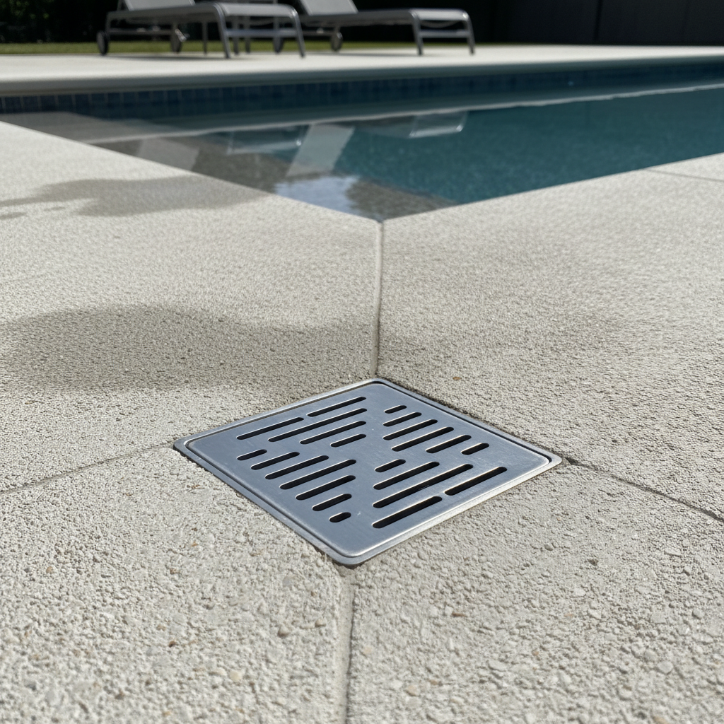 Corner Triangle Floor Drain For Swimming Pool Decks