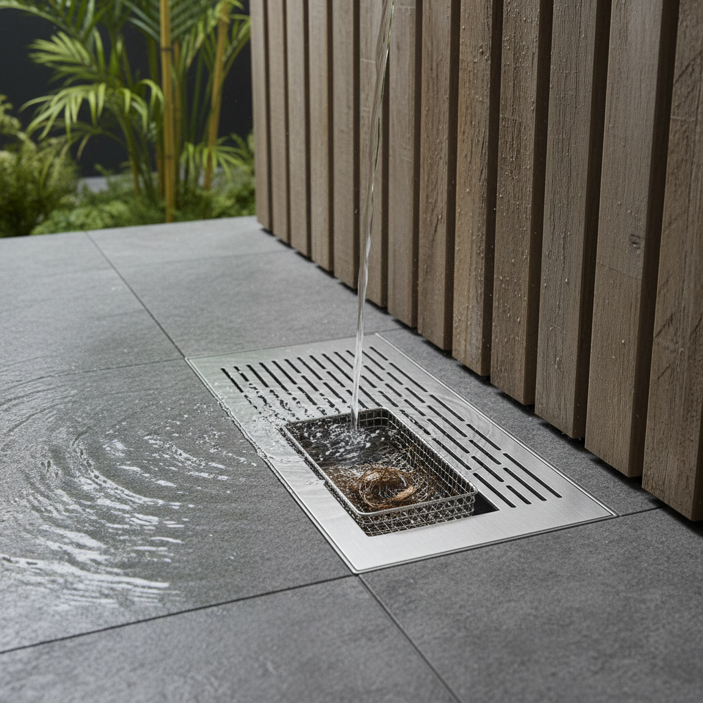 Hair Catcher Side Drain For Outdoor Wetrooms