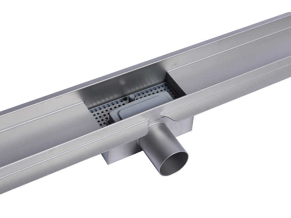 China Ceramic Tile Cover Plate Hotel Shower Room Bathroom Invisible Rectangular Linear Drainage Stainless Steel Floor Drain Supplier, Factory