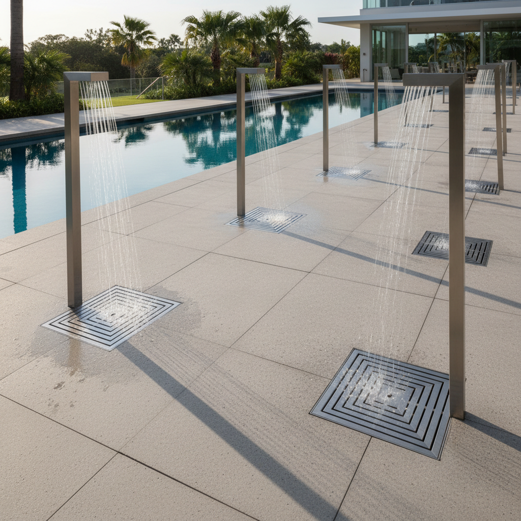 Square Shower Drains For Swimming Pool Decks