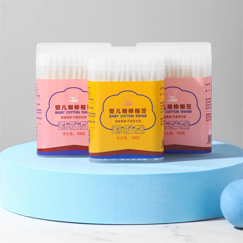 CE Certification Pointed + round bamboo stick colored cotton swab Suppliers, Manufacturer